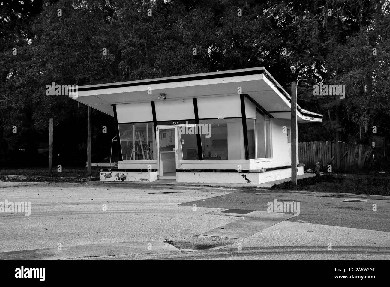Tiny retro-styled business in a small North Florida town. Stock Photo