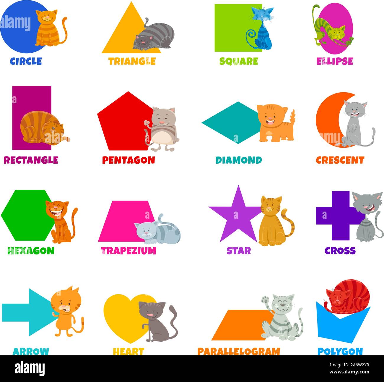 Educational Cartoon Illustration Of Basic Geometric Shapes With Captions And Cats Animal Characters For Children Stock Vector Image Art Alamy Educational Cartoon Illustration Of Basic Geometric Shapes With Captions And Cats Animal Characters For Children Stock Vector Image Art Alamy