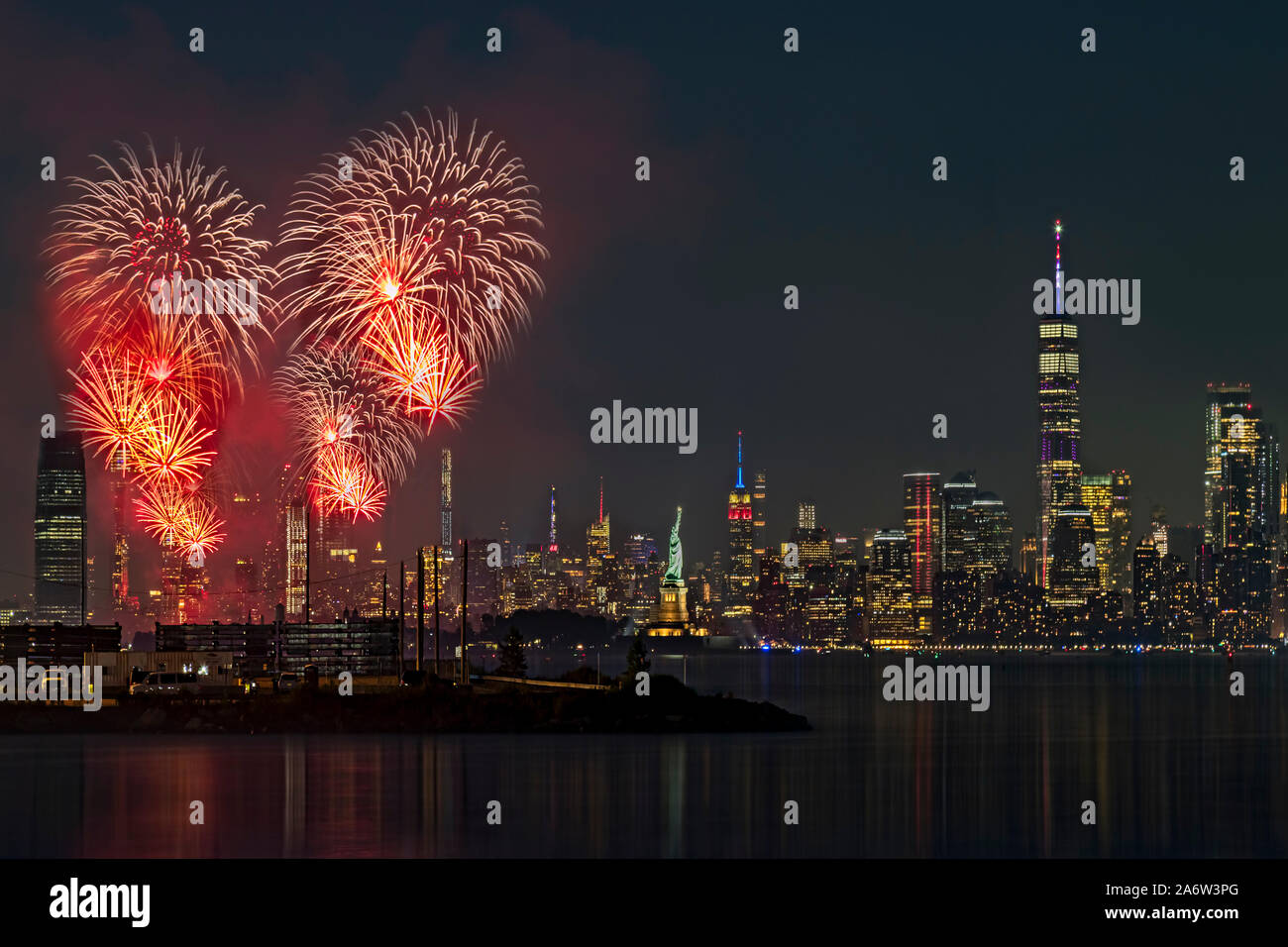 Fourth of July, Independence day fireworks display Stock Photo