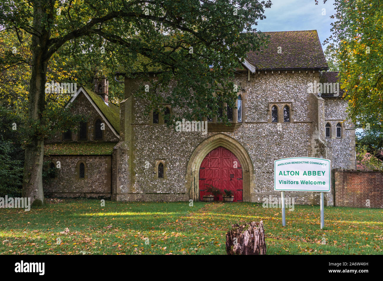 Entrance to Alton Abbey an old Anglican Benedictine Monastery in Hampshire, England, UK Stock Photo