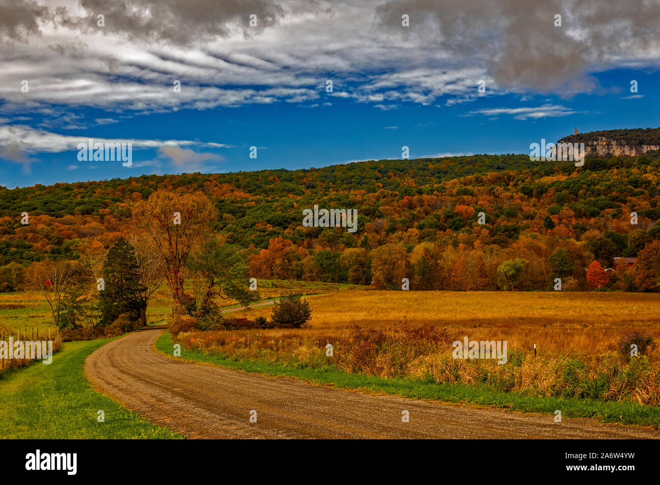 Paltz Point Mohonk Dirt Road Stock Photo