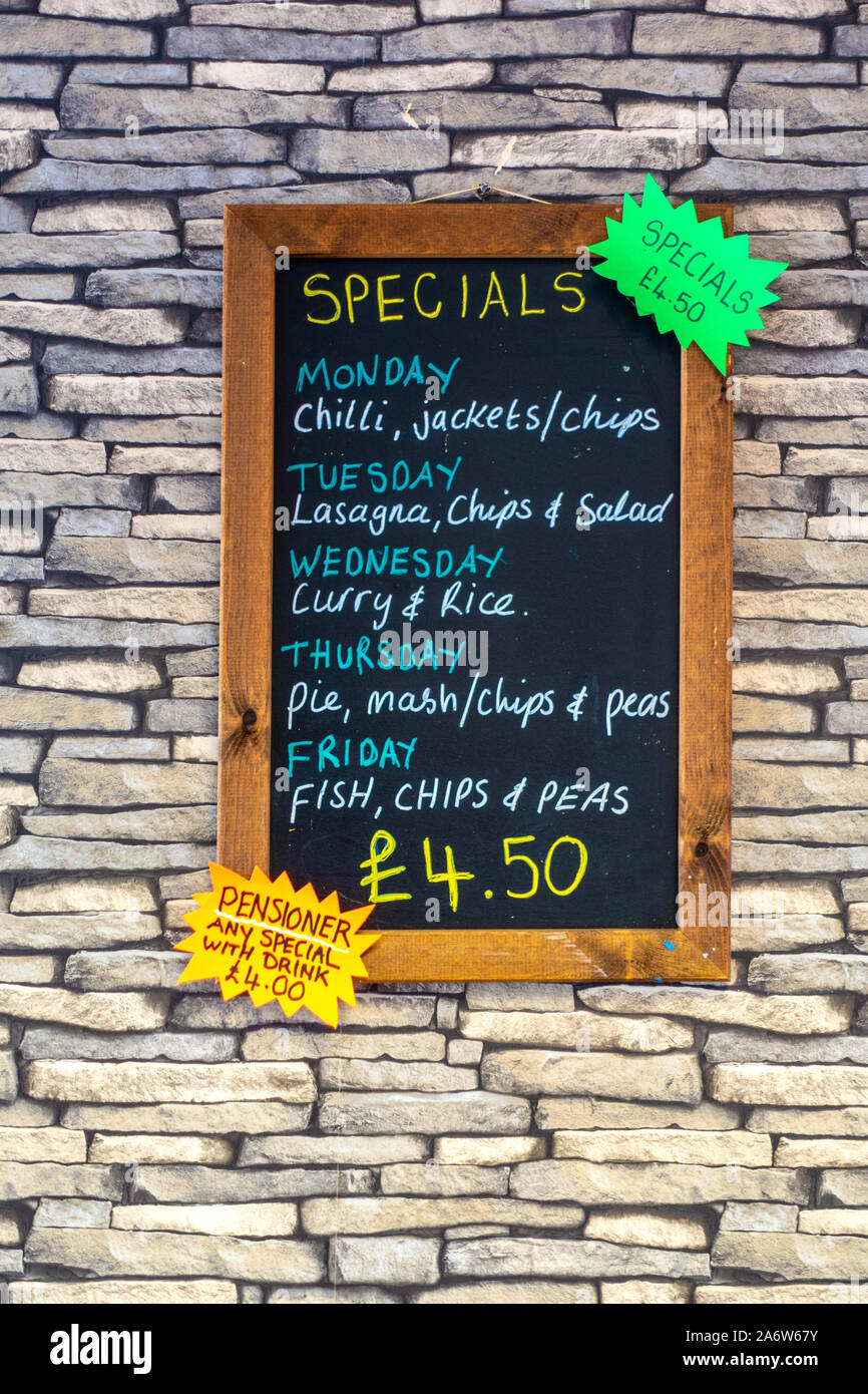 cafe menu for week, Stock Photo