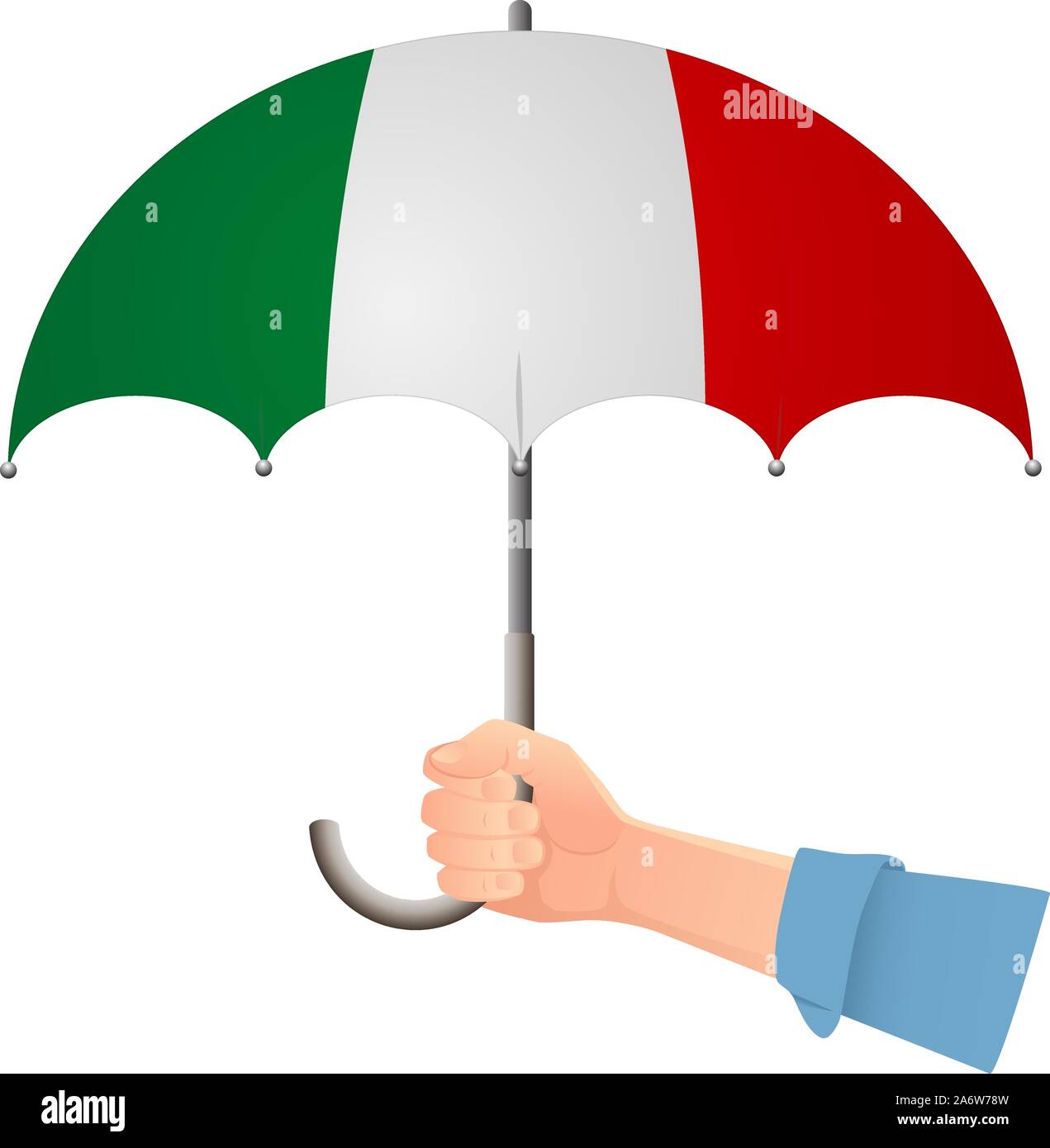 Italy flag umbrella. Weather symbols. National flag of Italy vector