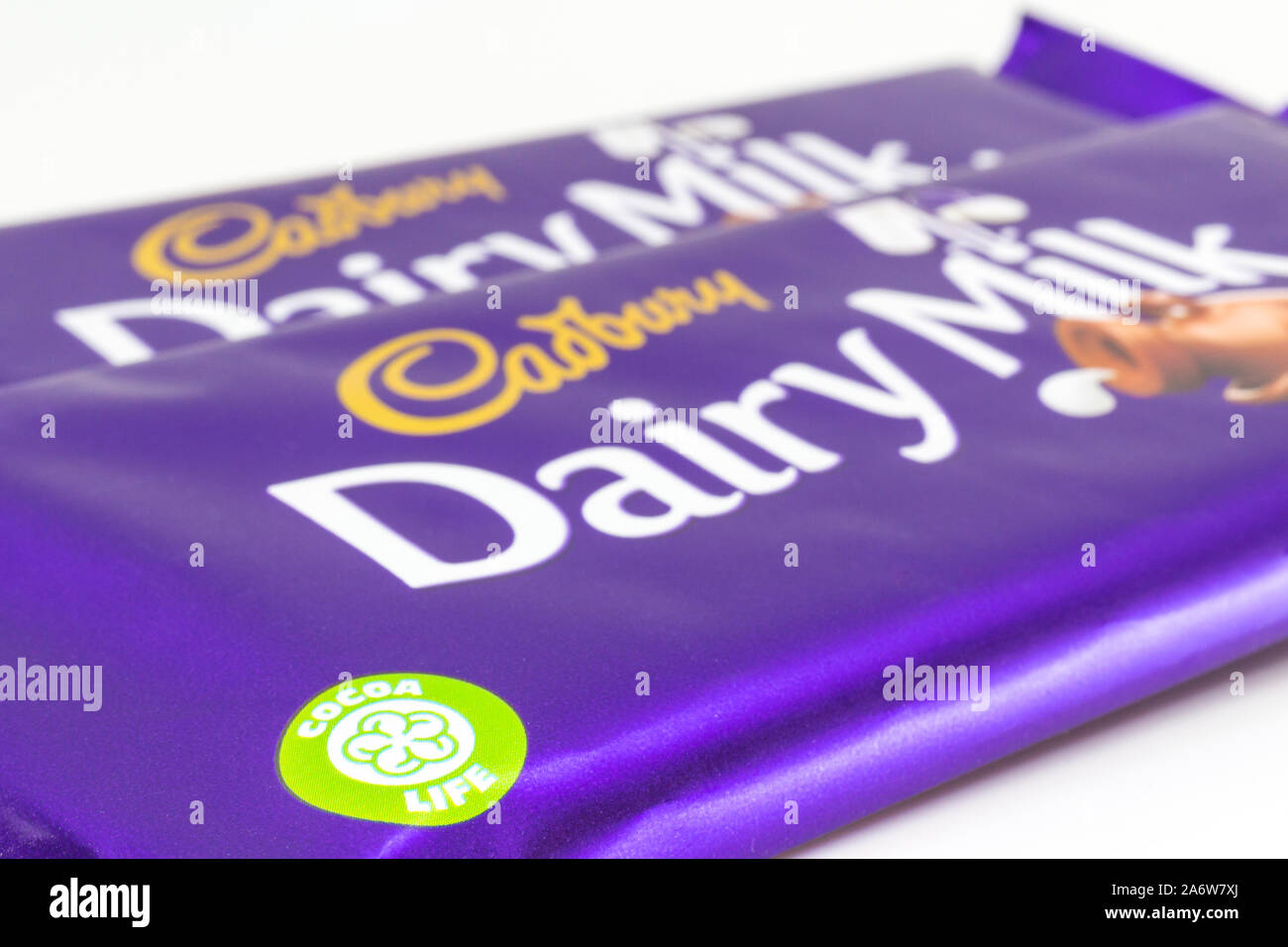 Cadbury dairy milk chocolate bar Cocoa Life Fairtrade Foundation logo