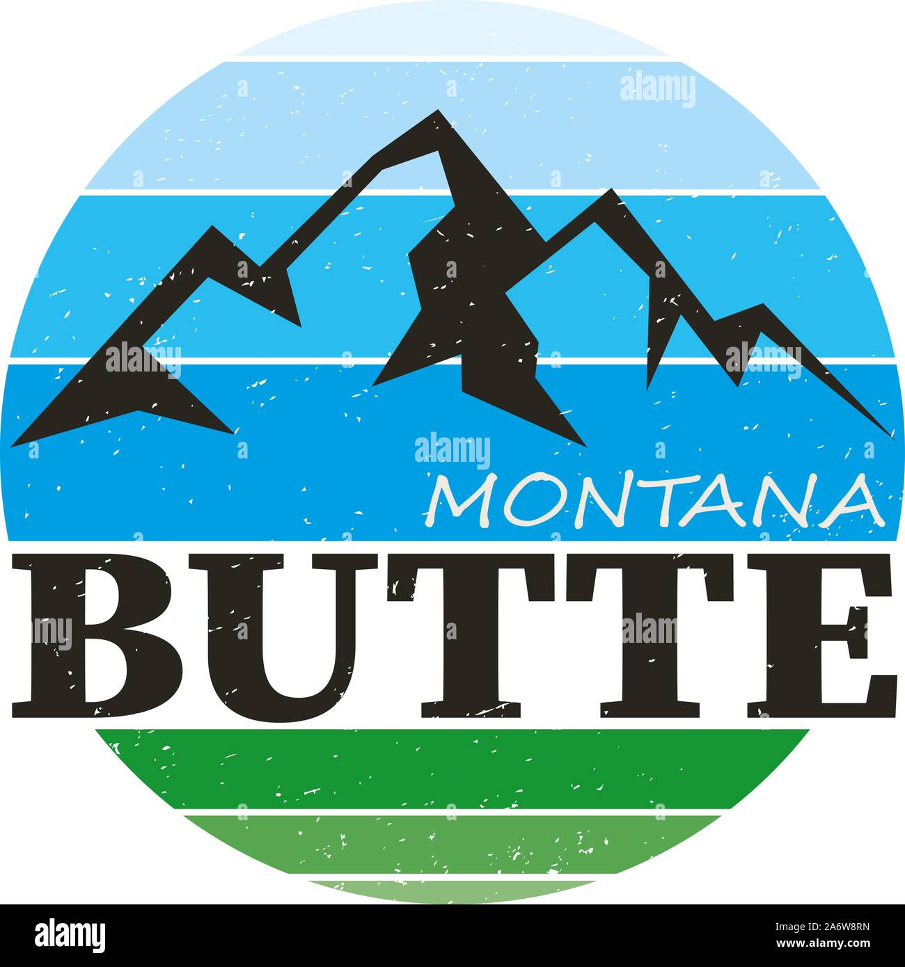 Vintage map of butte Stock Vector Images Alamy