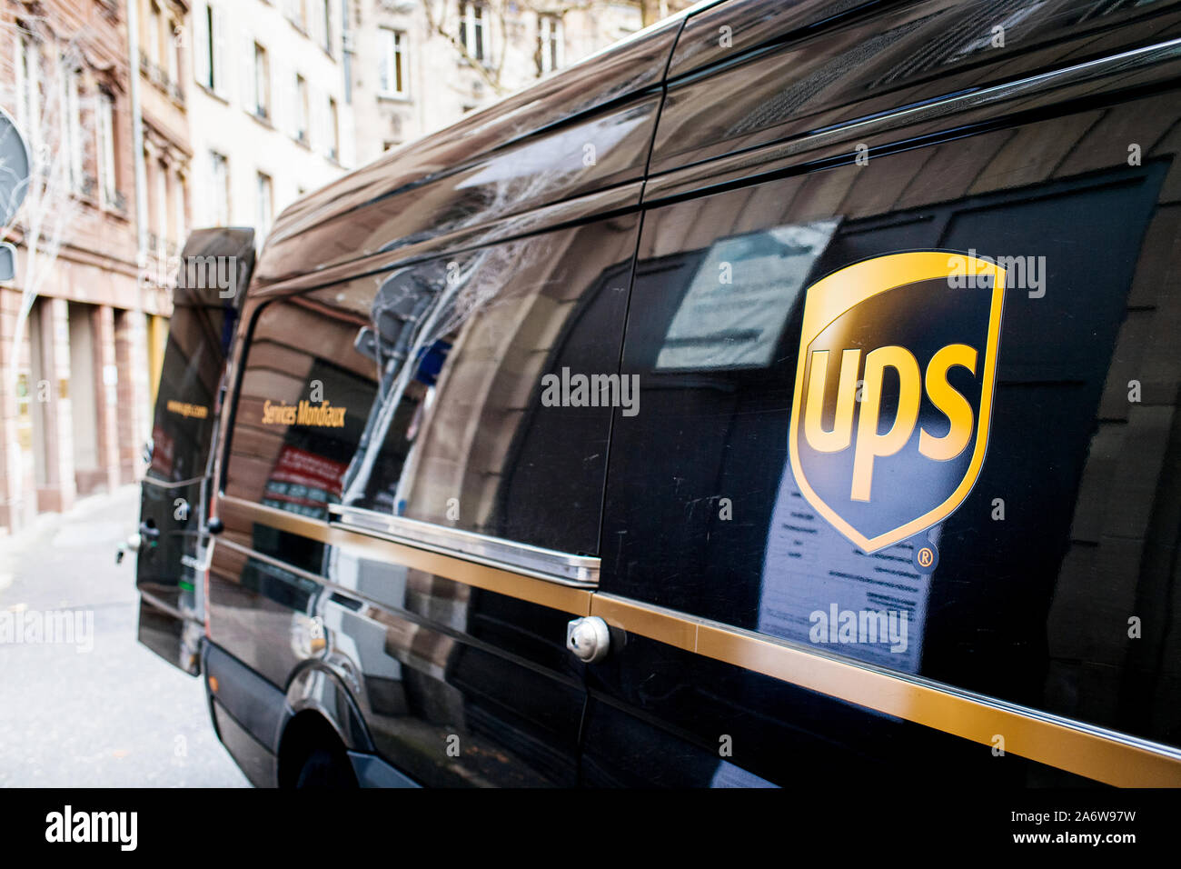 Strasbourg France Dec 27 2017 Side View Of Ups United Parcel