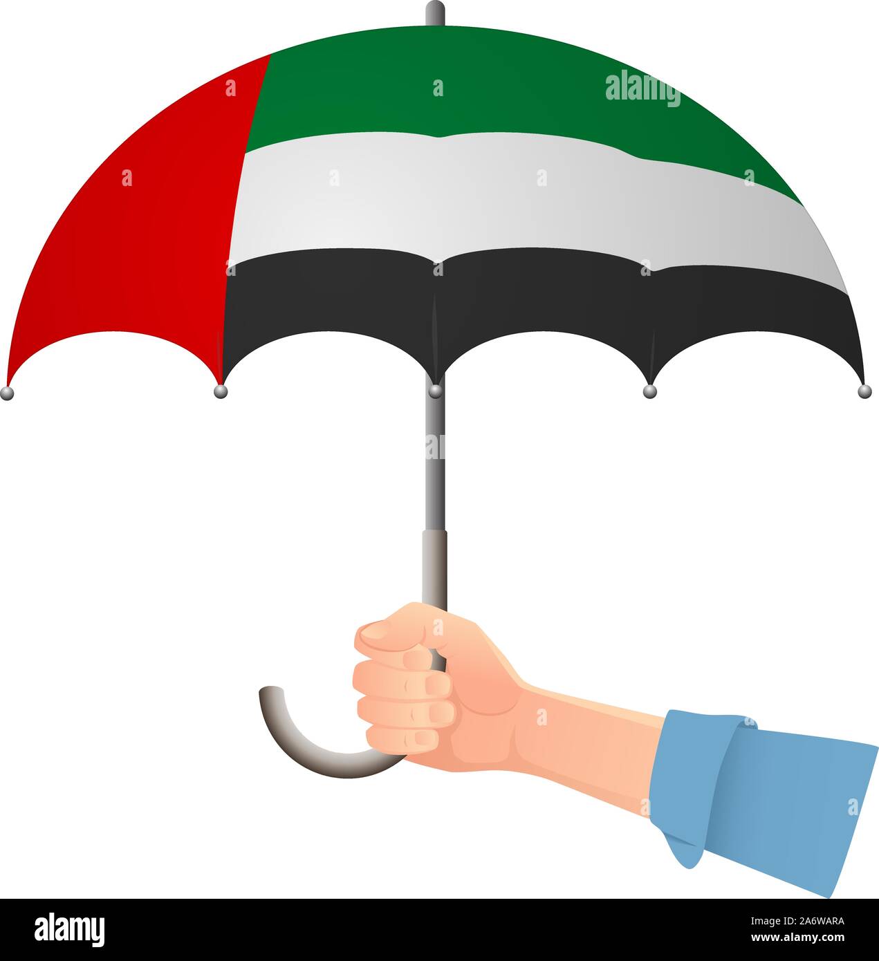 United Arab Emirates Flag Umbrella Weather Symbols National Flag Of United Arab Vector Illustration Stock Vector Image Art Alamy