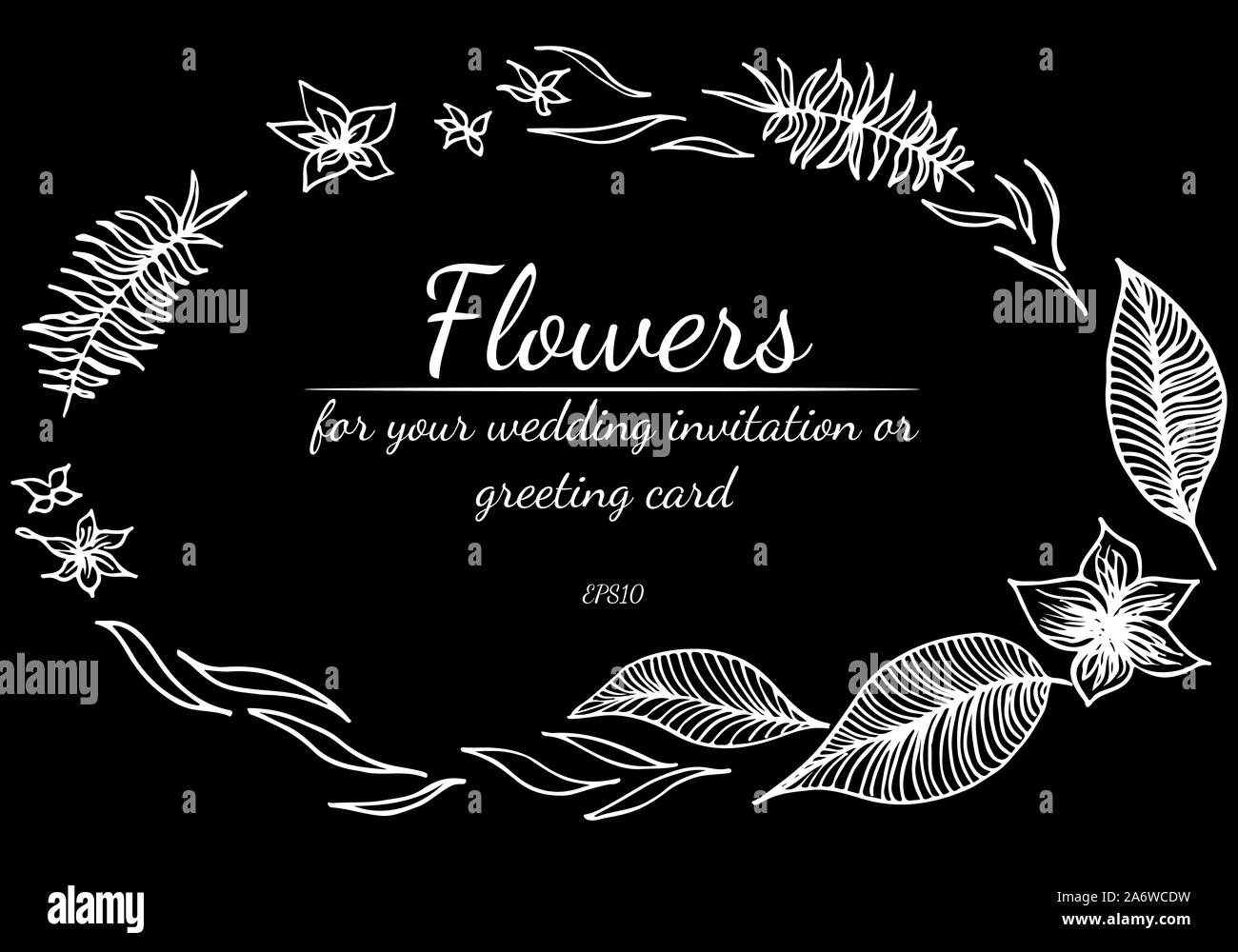 Spring Border Hand Drawing Tropical frame hand drawn. Jungle foliage illustration. Floral border ...