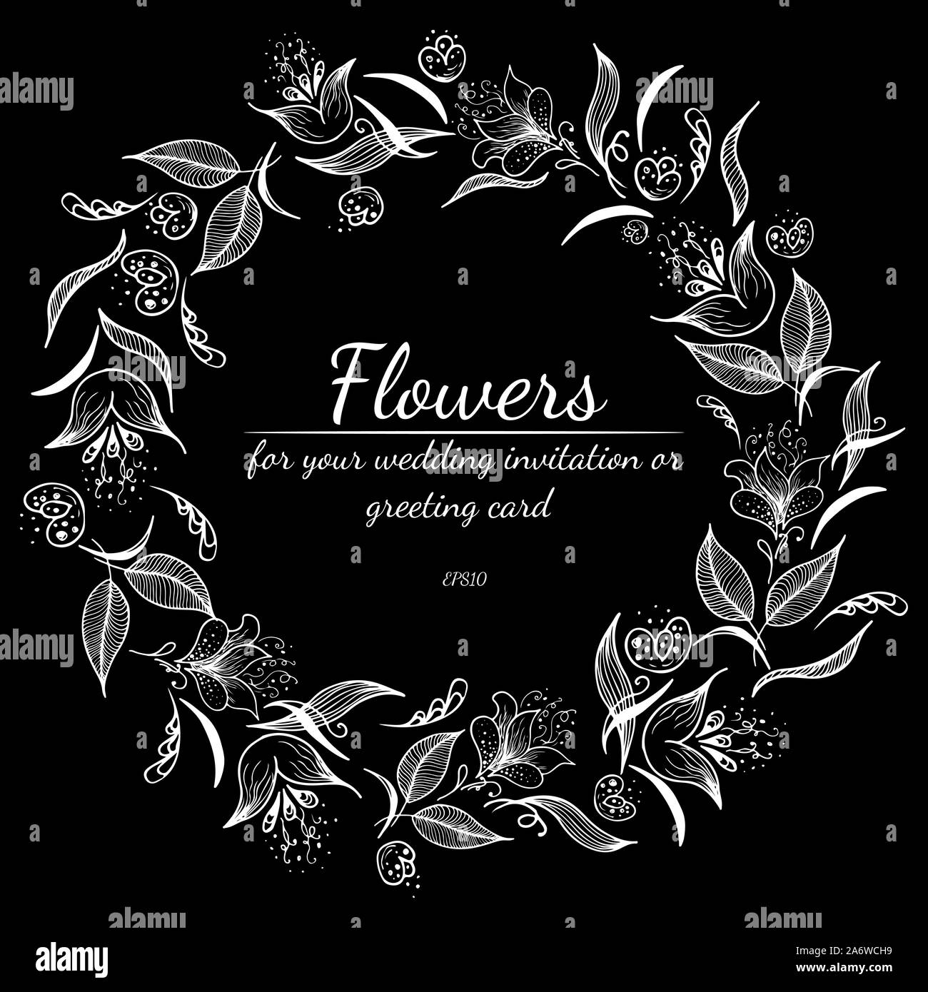 Spring Border Hand Drawing Tropical frame hand drawn. Jungle foliage illustration. Floral border ...