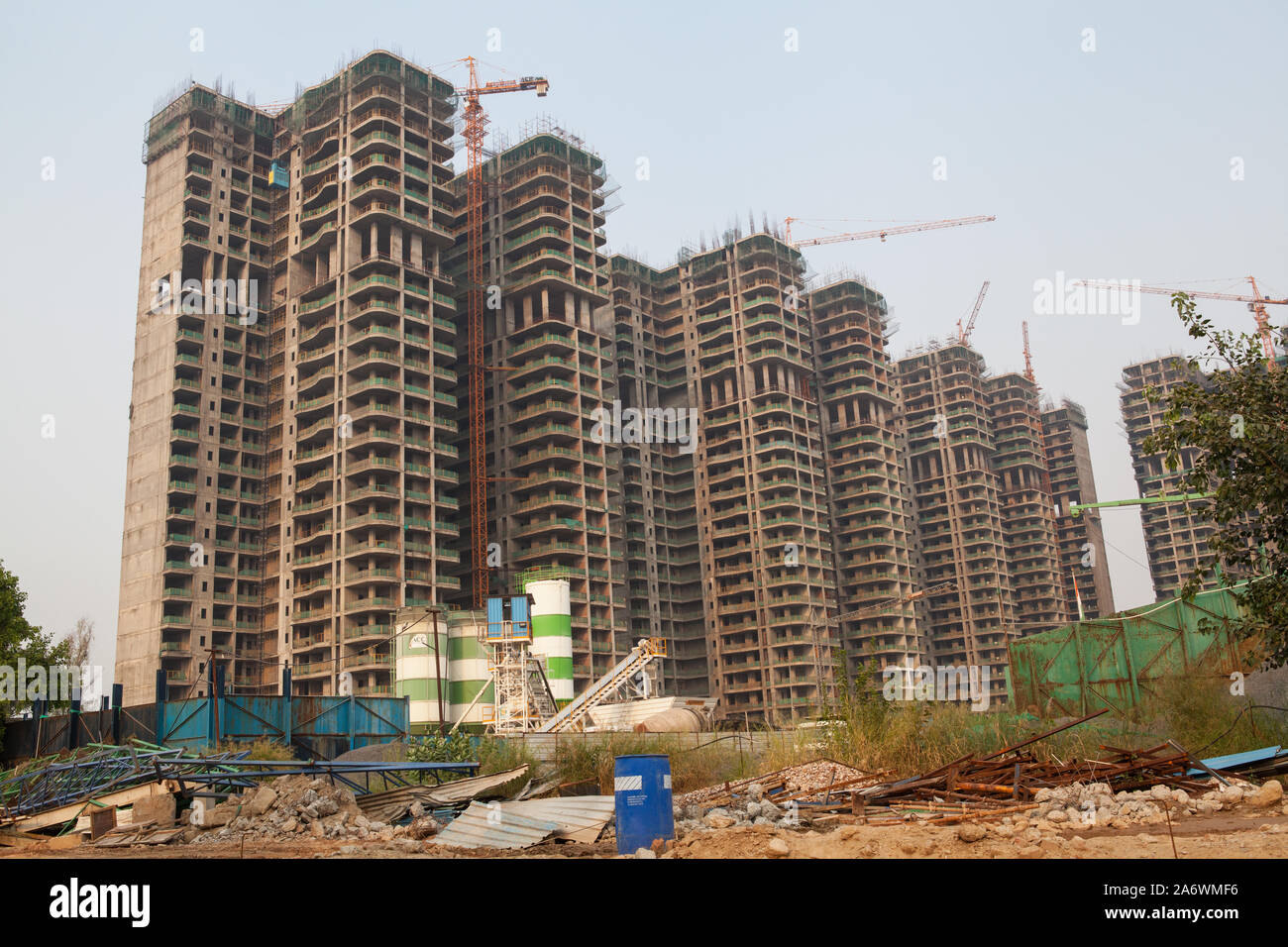 Blocks of apartments under construction in the Karol Bagh district of Delhi Stock Photo