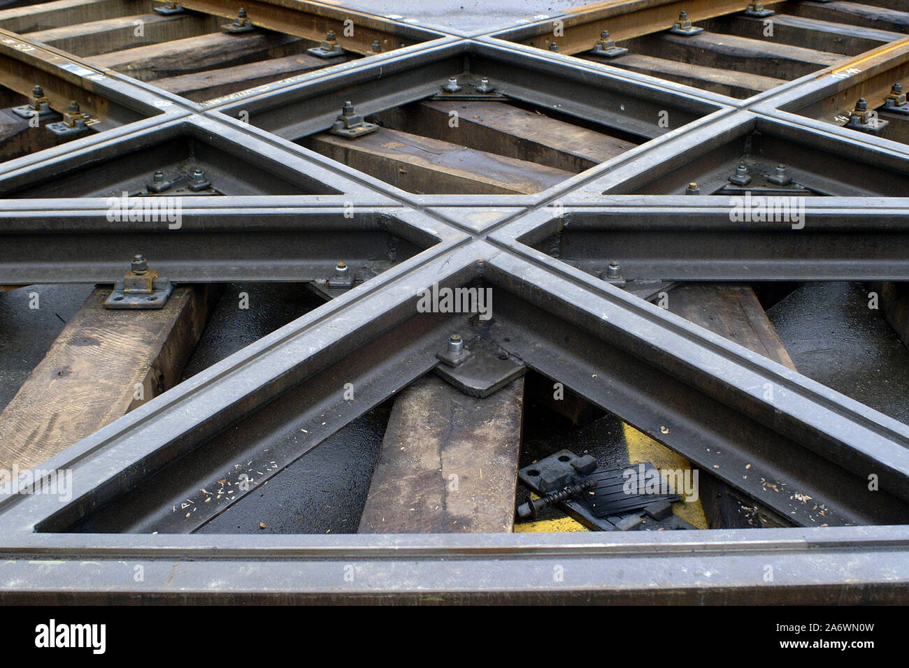 Construction of railway rails Stock Photo Alamy