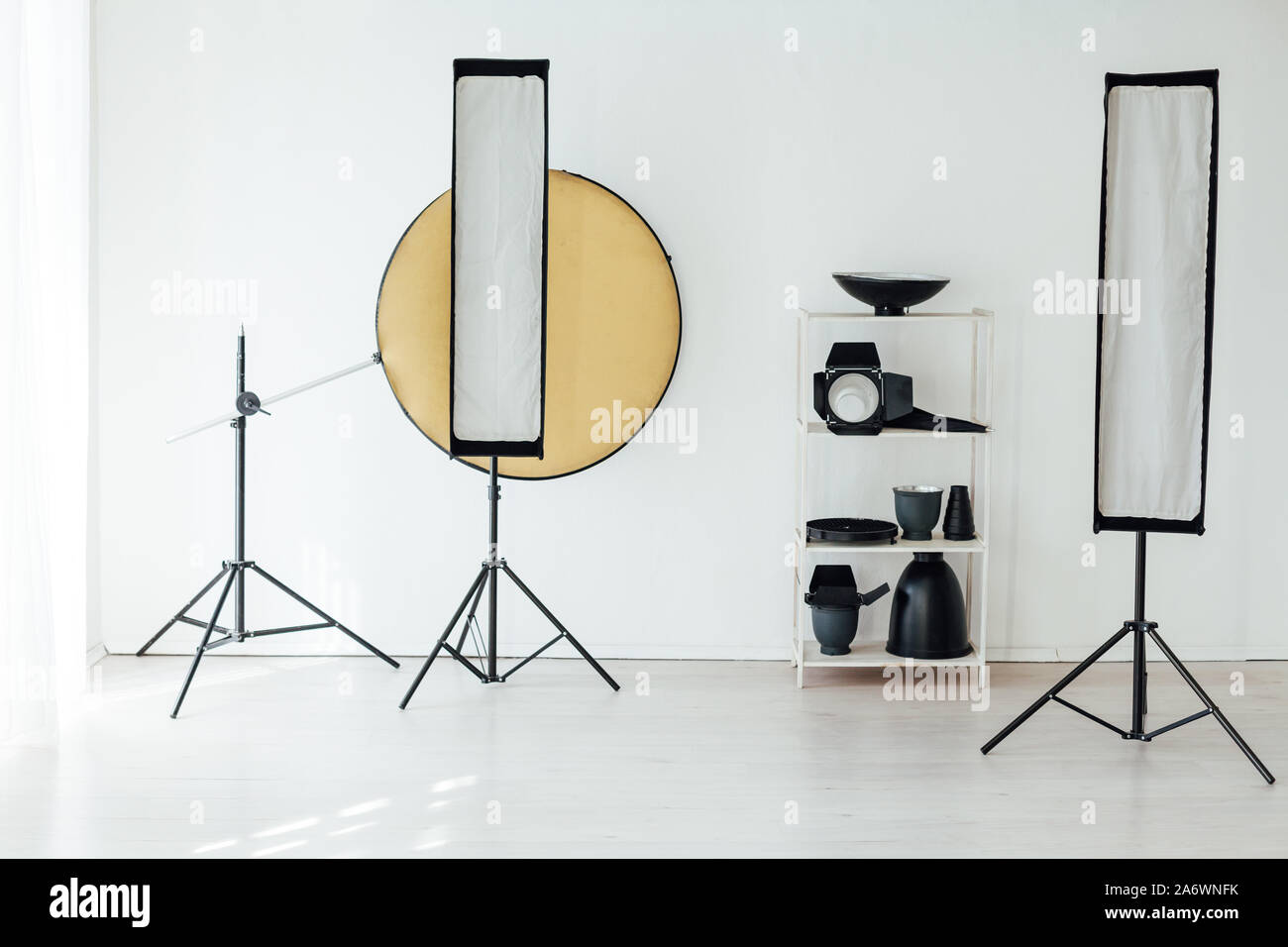Photo studio equipment flash photographer accessories backgrounds Stock ...