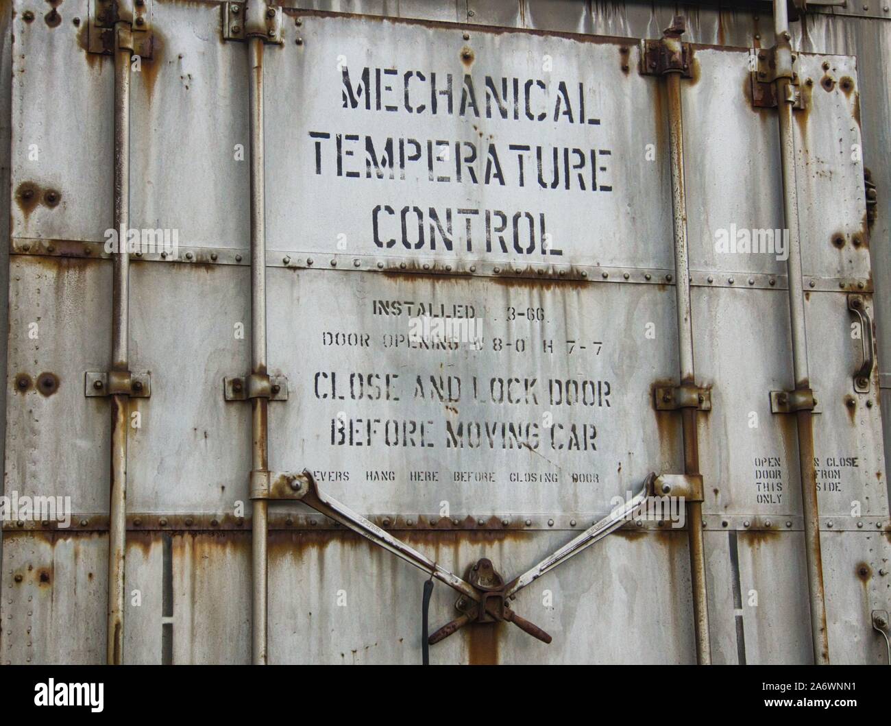 Railroad box car door Stock Photo Alamy
