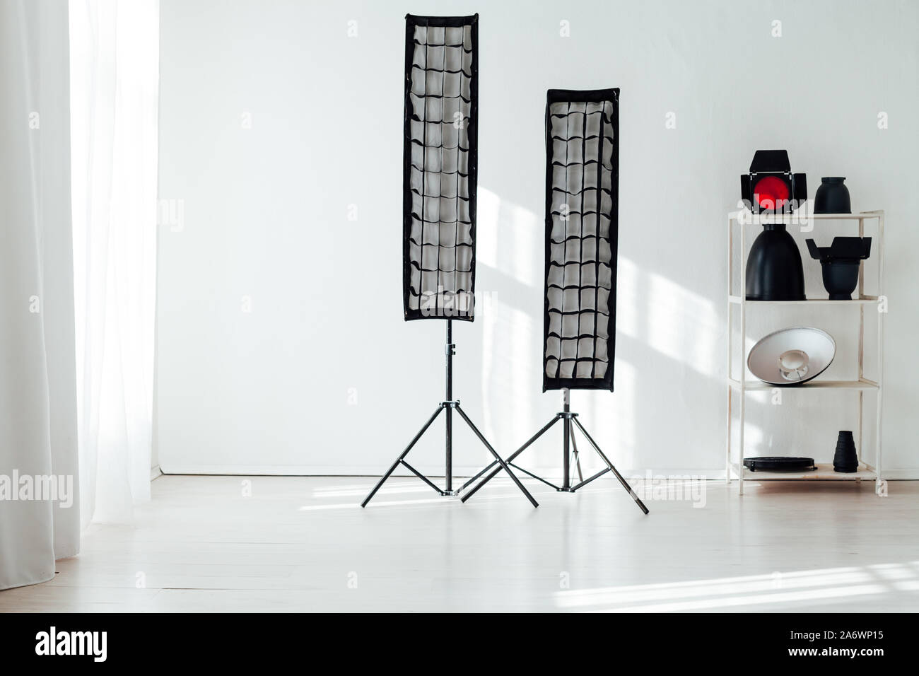 Photo studio equipment flash photographer accessories backgrounds Stock ...