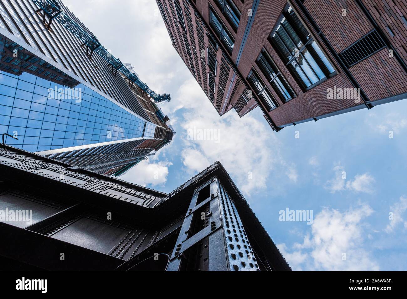 A Low Angle Shot Of High Buildings With Modern Architecture