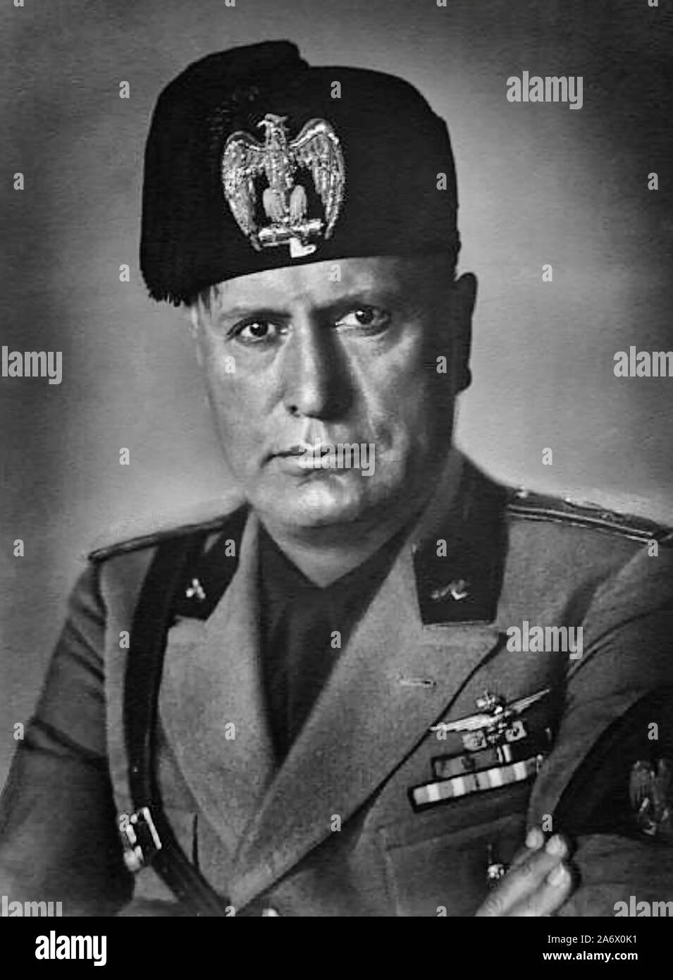 Portrait of Benito Mussolini in 1930 Stock Photo