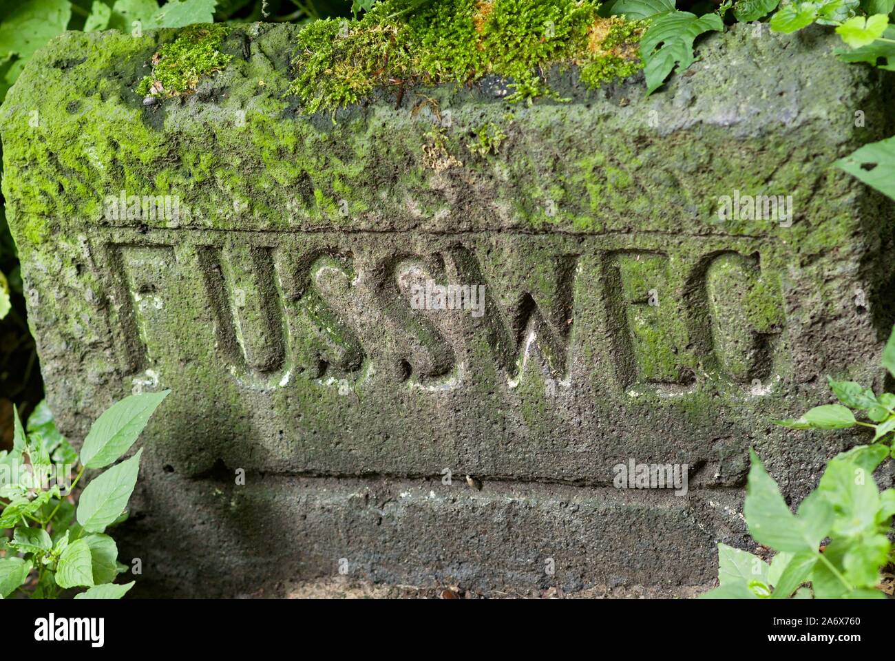 German rock sign 'footpath' (Fussweg) Stock Photo