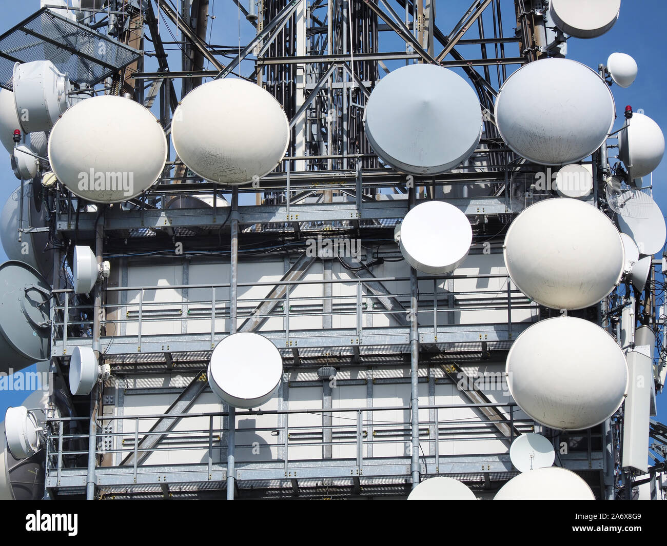 Group of antennas, satellite dishes for television