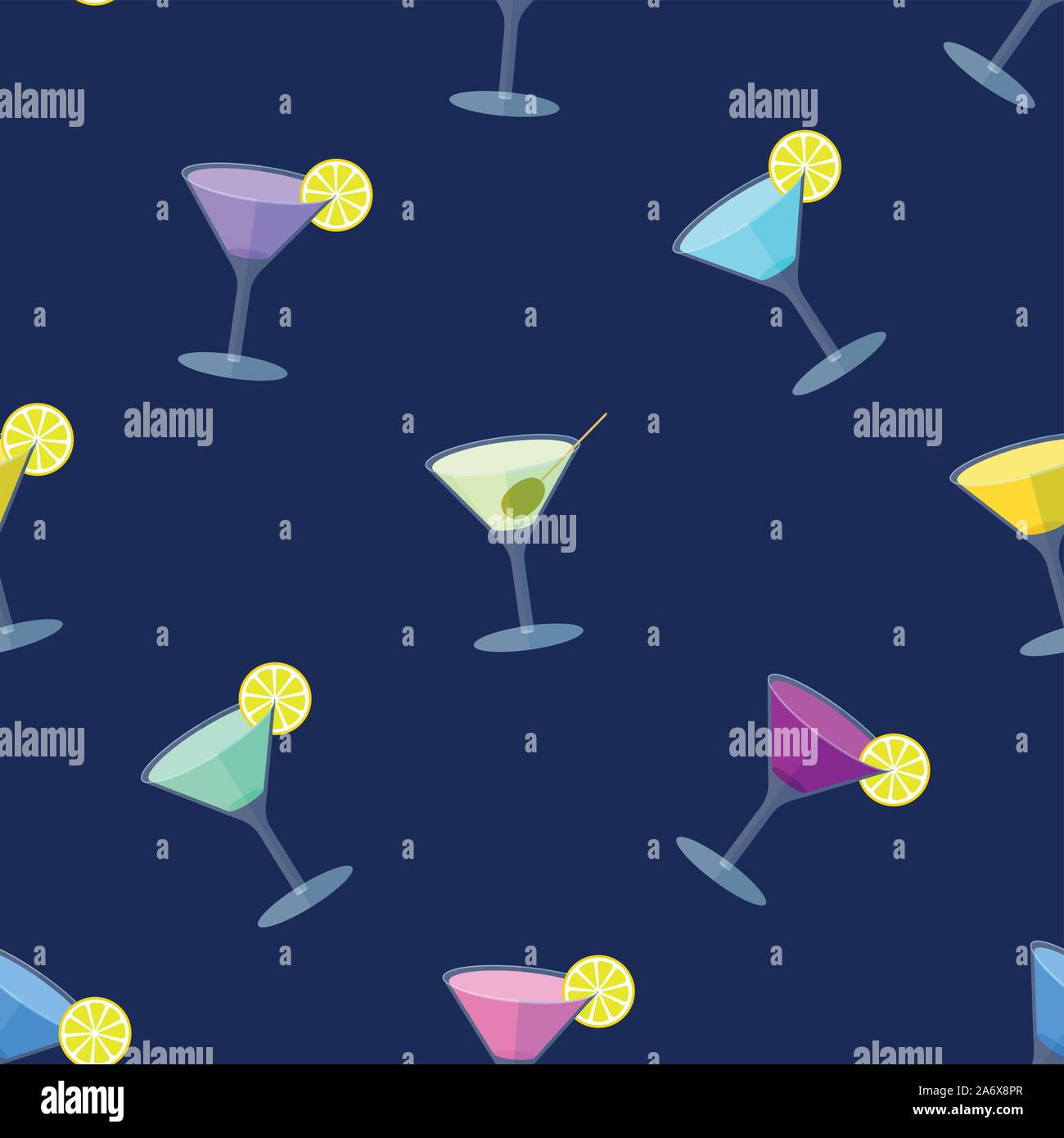 Cocktail Glass Repeat Pattern Seamless flat pattern with cocktail glasses Stock Vector Image & Art ...