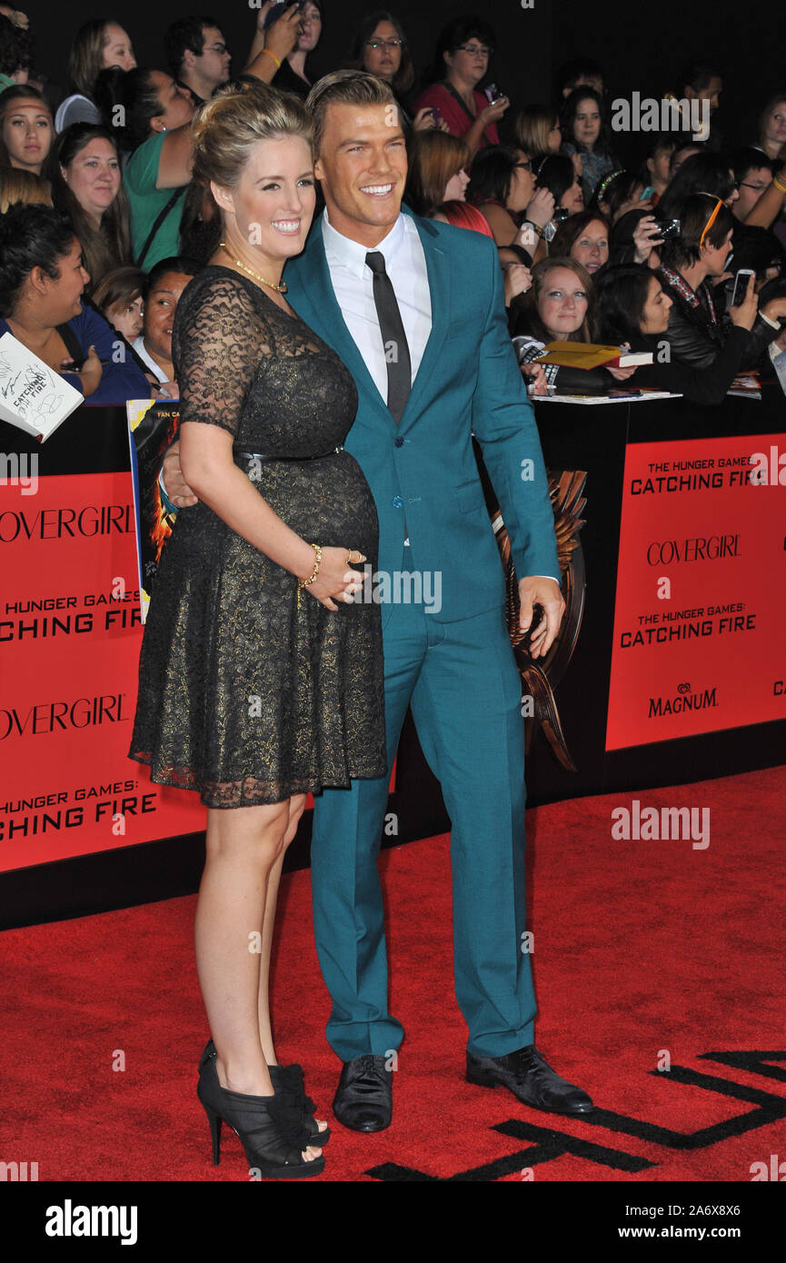 LOS ANGELES, CA - NOVEMBER 18, 2013: Alan Ritchson & wife at the US ...