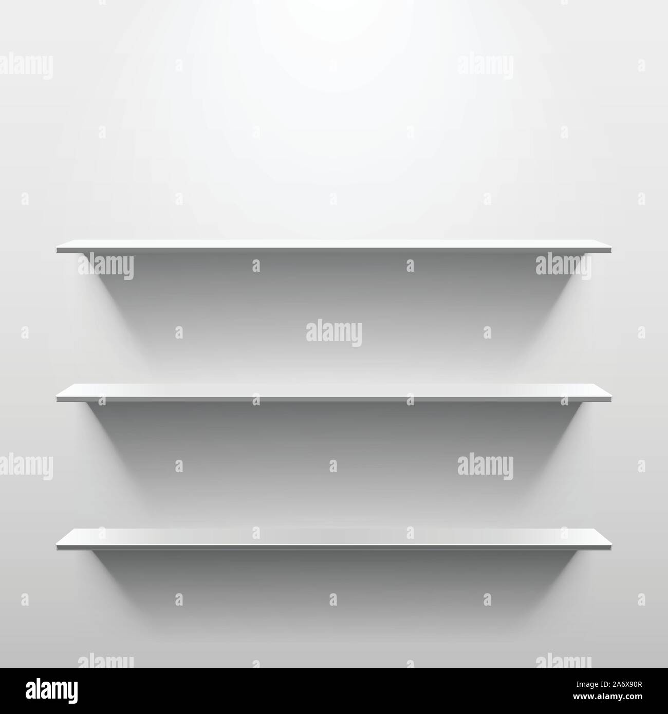 Three shelves with shadow in empty white room Stock Vector Image & Art ...