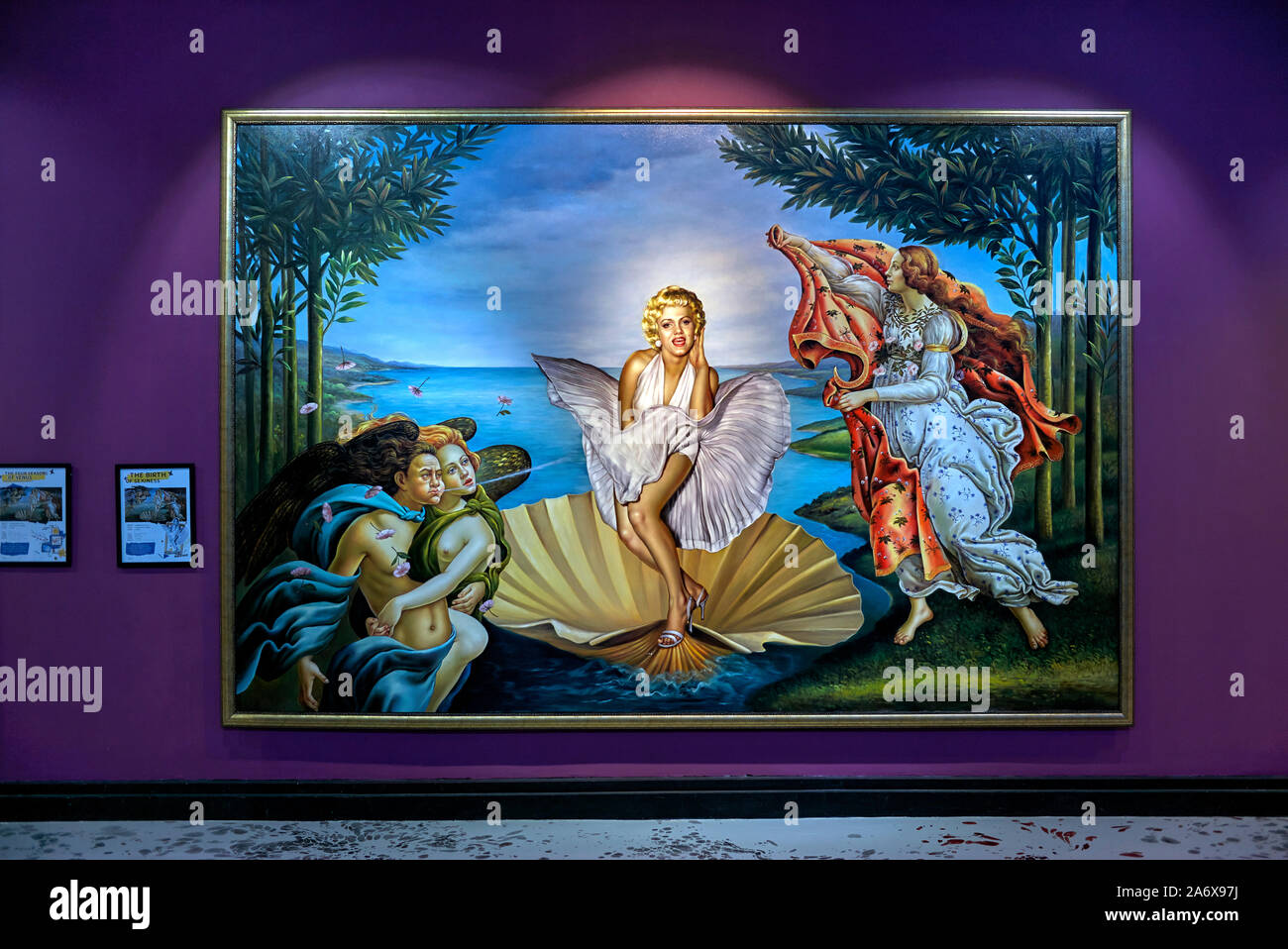 Parody Art painting. The Birth of Venus, Botticelli. Parody Art museum, Pattaya, Thailand, Southeast Asia, Stock Photo