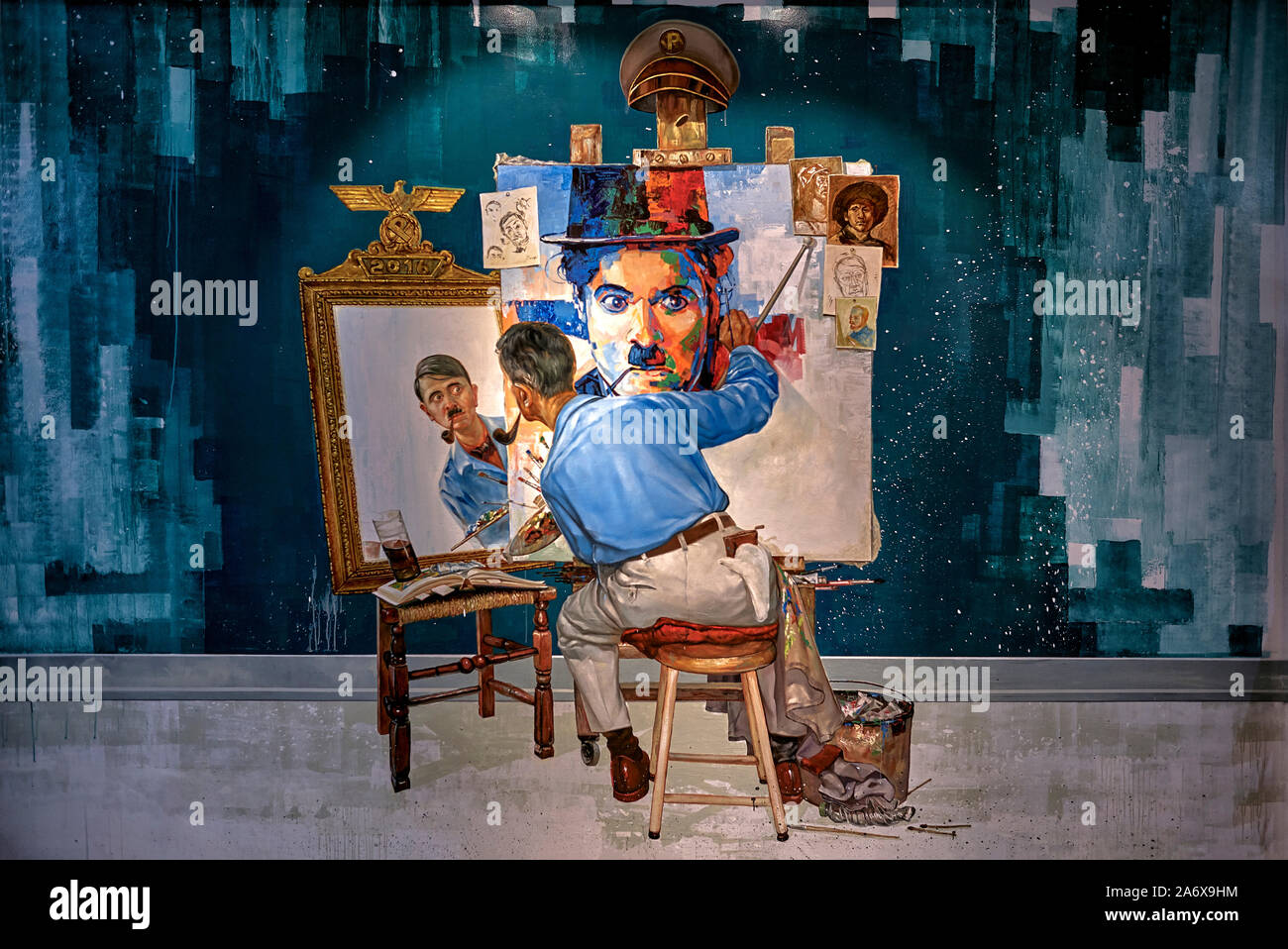 Portrait De Norman Rockwell Tableau Norman Rockwell Triple Portrait De Norman Rockwell Tableau Norman Rockwell Triple