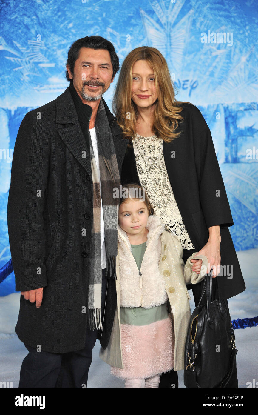 LOS ANGELES, CA - NOVEMBER 19, 2013: Lou Diamond Phillips & wife Yvonne & daughter Indigo Sanara at the premiere of Disney's 'Frozen' at the El Capitan Theatre, Hollywood. Picture: Paul Smith / Featureflash Stock Photo
