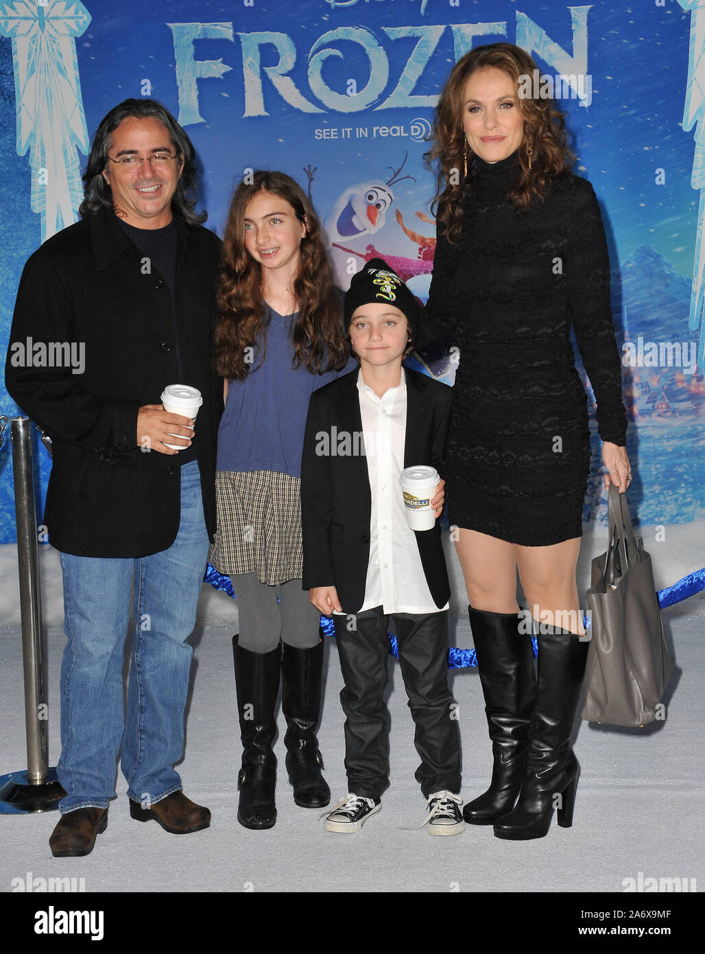 LOS ANGELES, CA - NOVEMBER 19, 2013: Amy Brenneman & husband Brad Silberling & children at the premiere of Disney's 'Frozen' at the El Capitan Theatre, Hollywood. Picture: Paul Smith / Featureflash Stock Photo