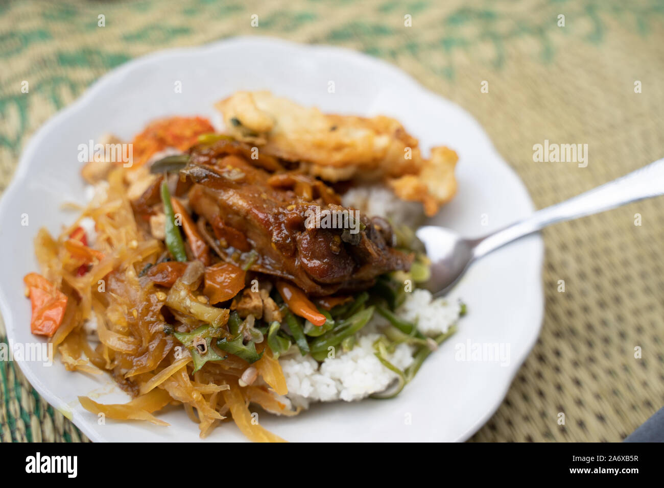nasi rames indonesian food Stock Photo - Alamy