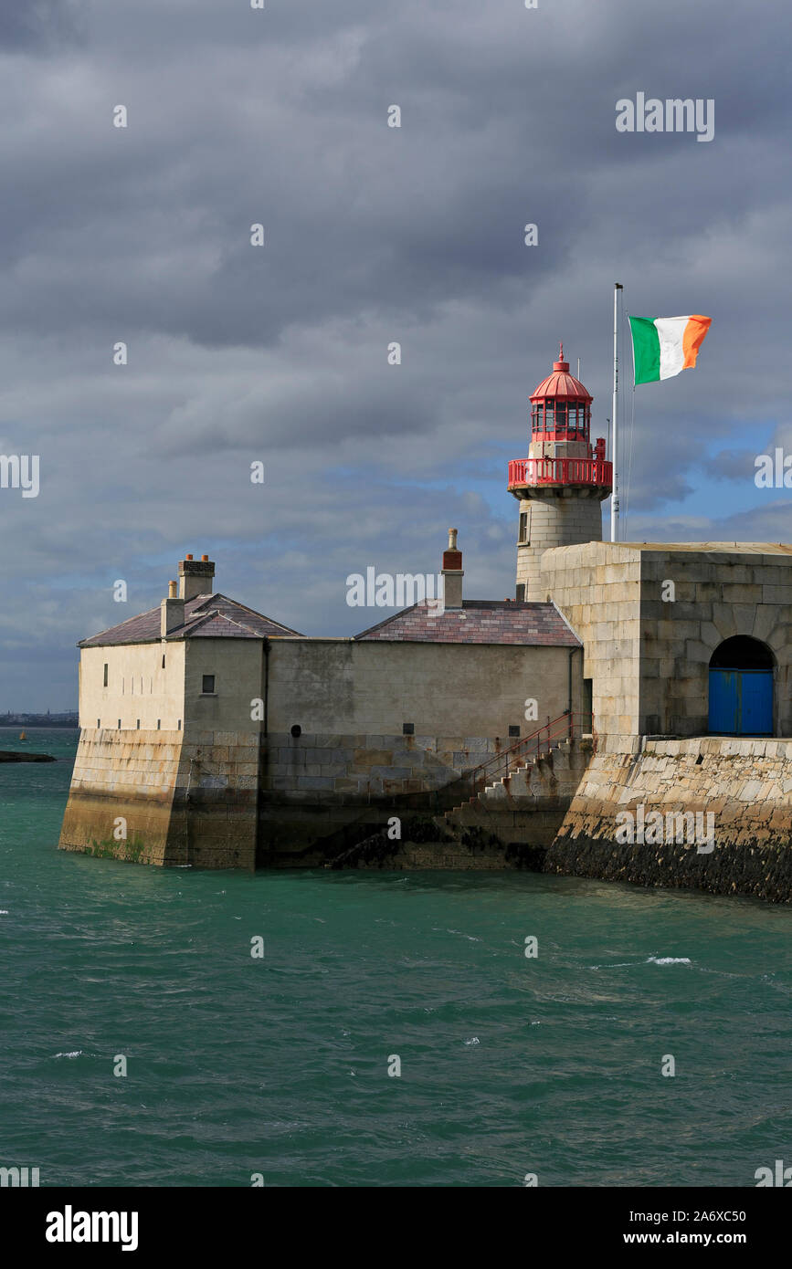 East Pier Lighthouse, Dun Laoghaire, County Dublin, Ireland Stock Photo