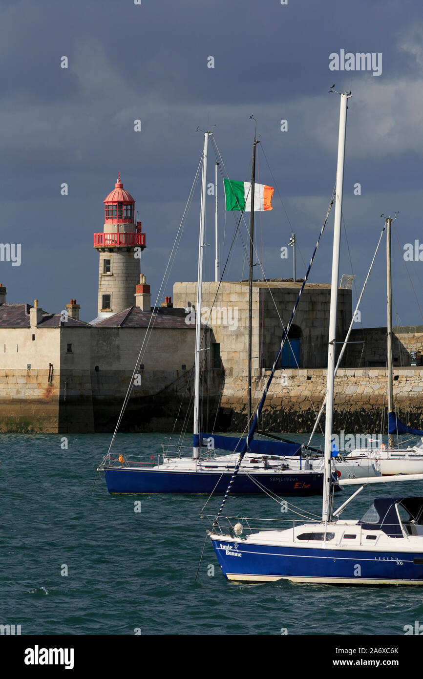 East Pier Lighthouse, Dun Laoghaire, County Dublin, Ireland Stock Photo