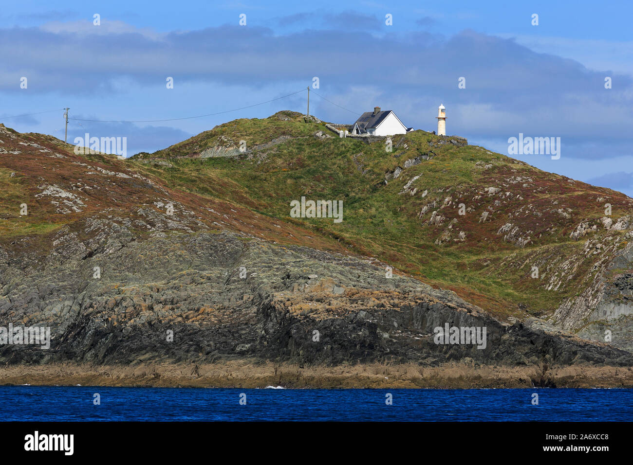 Barrack Point Lighthouse on Sherkin Island, County Cork, Ireland Stock ...