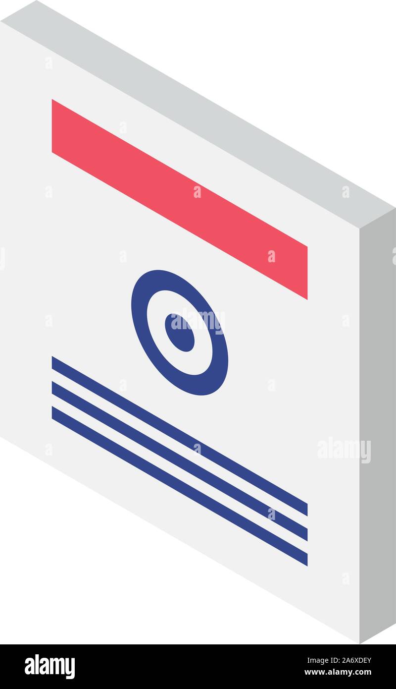 Info banner icon, isometric style Stock Vector