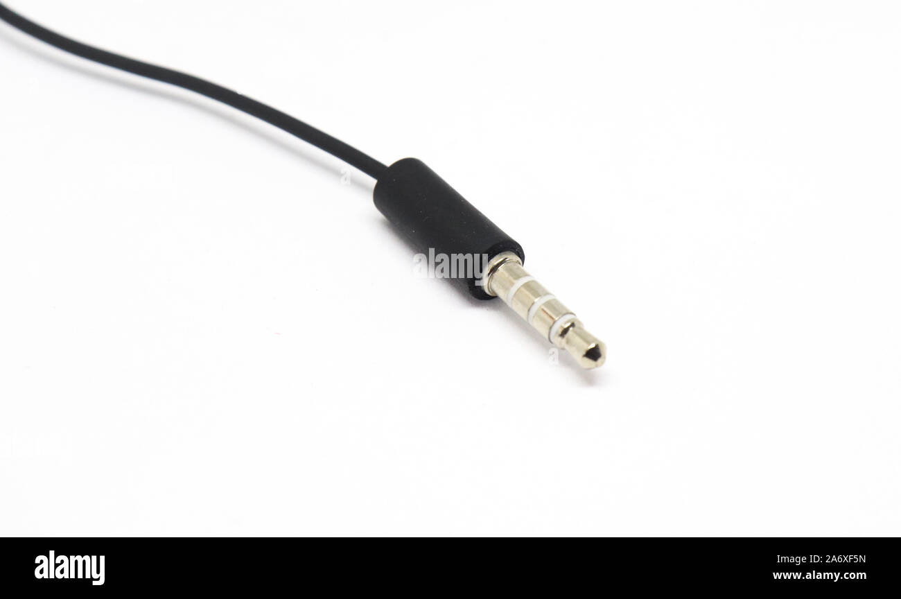 3.5mm black phone jack isolated on white background Stock Photo Alamy