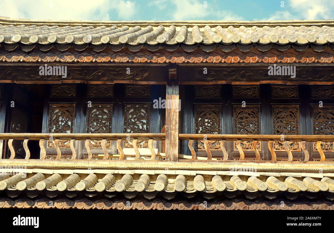 Traditional chinese window in Dali ancient city, Yunnan province, China. Stock Photo