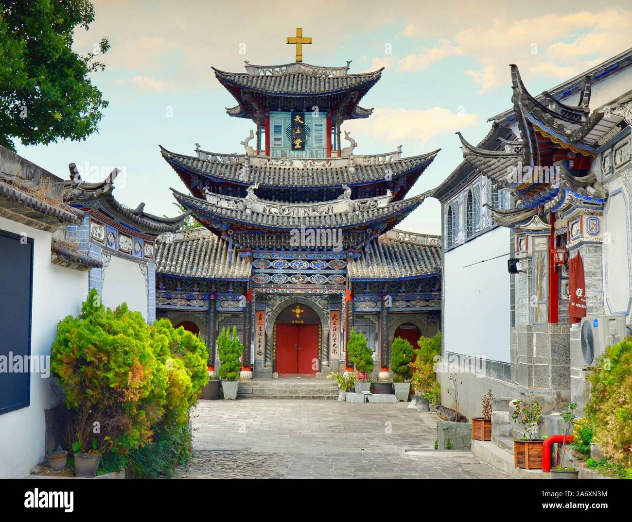 Catholic church in Dali ancient city, Yunnan province (China) Stock Photo