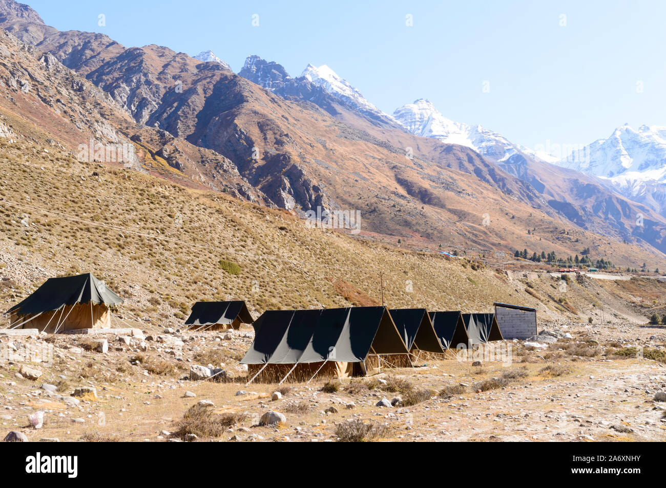 Camping area lightweight backpacking expedition canvas tents installed