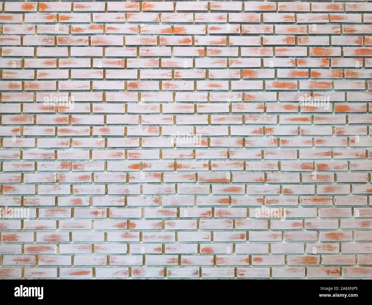 vintage Red and White brick wall background, White texture stone