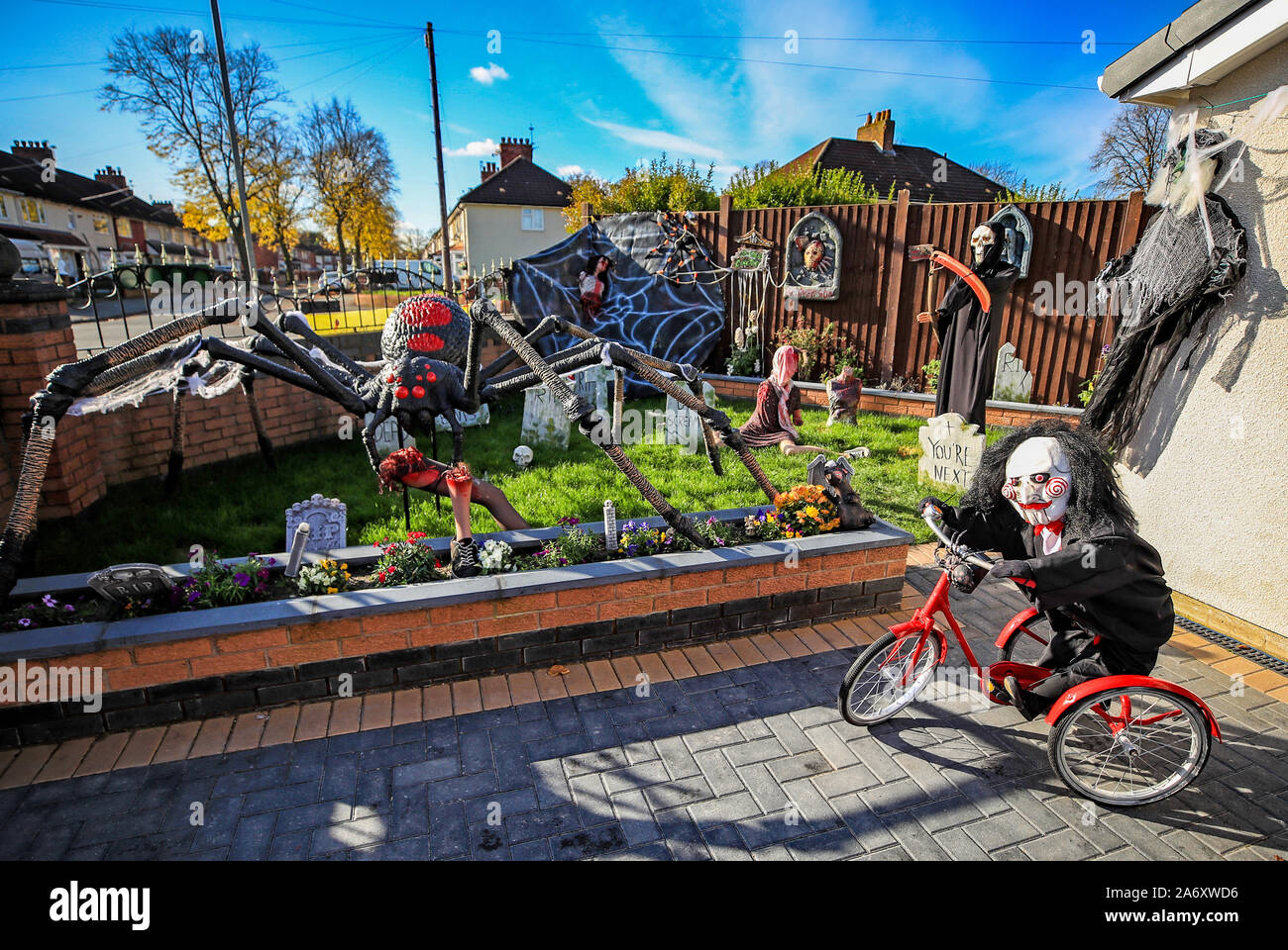 Halloween displays at a house in Liverpool which is raising money for