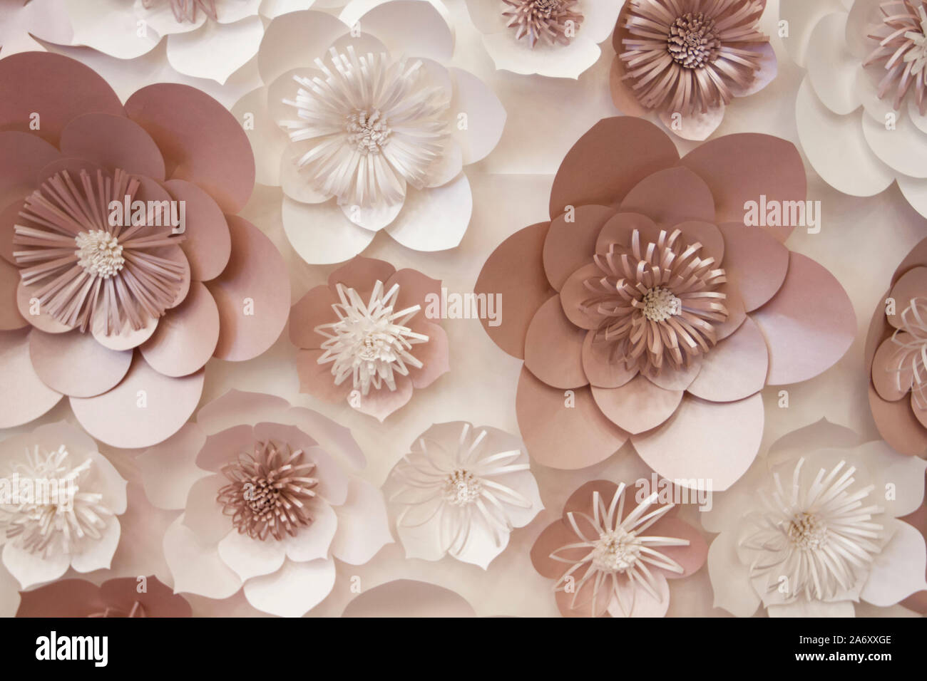 Artificial paper flowers made by hand. Beautiful decor Stock Photo Alamy