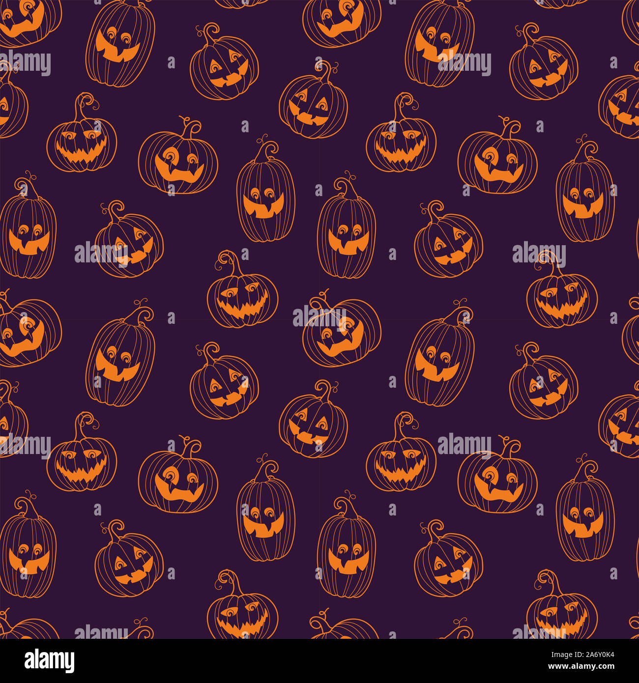 Cute and fun halloween pumpkins seamless pattern, smiling pumpkin faces -  great for halloween wallpapers, banners, prints or party invitations Stock  Photo - Alamy