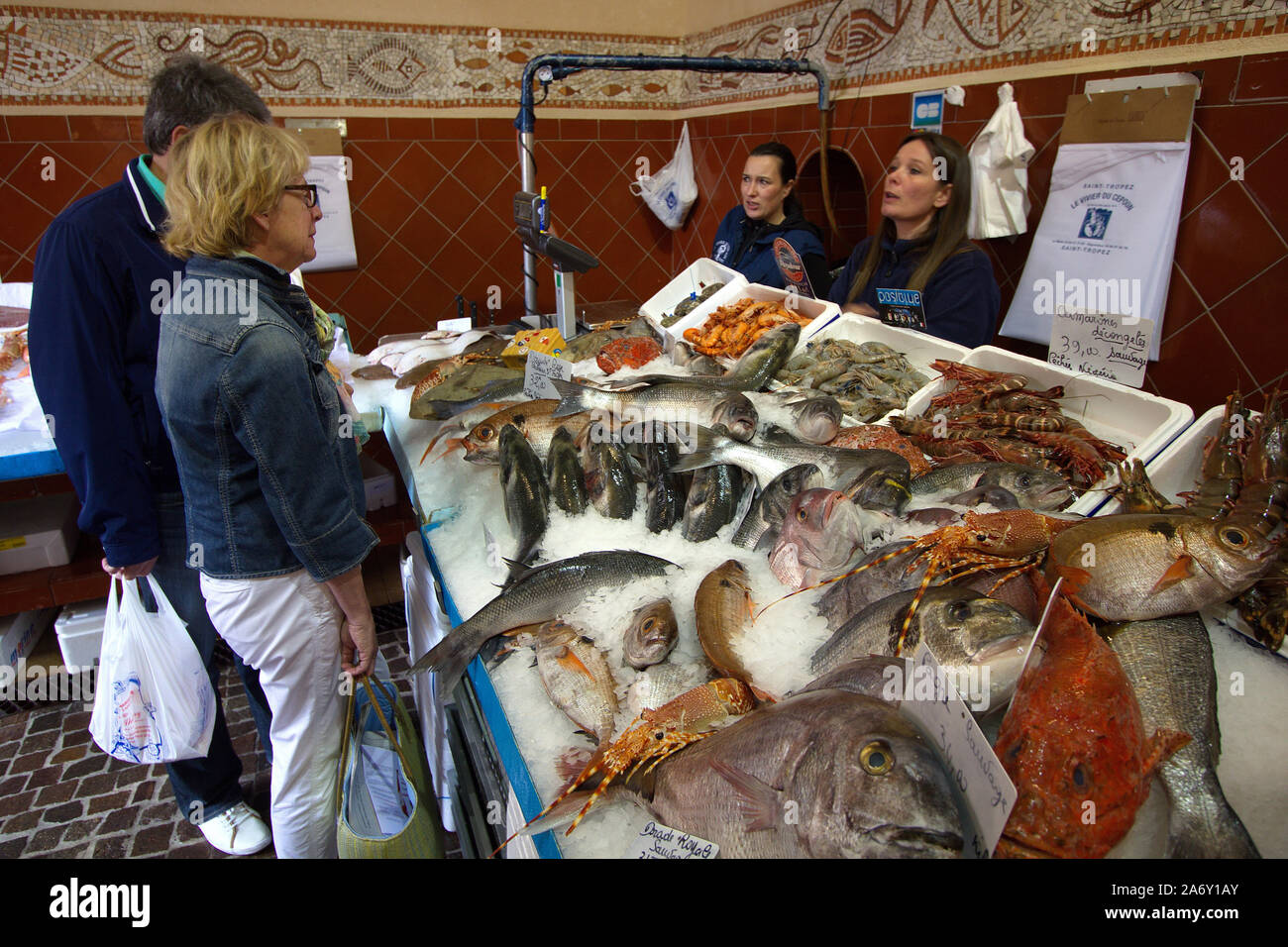 Fish market in St Tropez, France Stock Photo Alamy