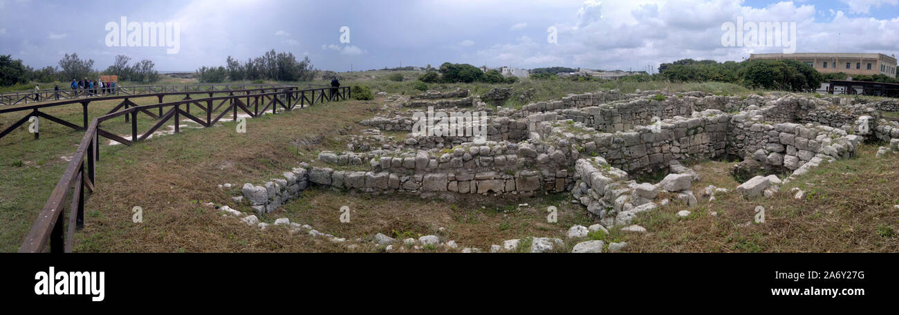 Italy, Apulia, Roca Vecchia archaeological site Stock Photo