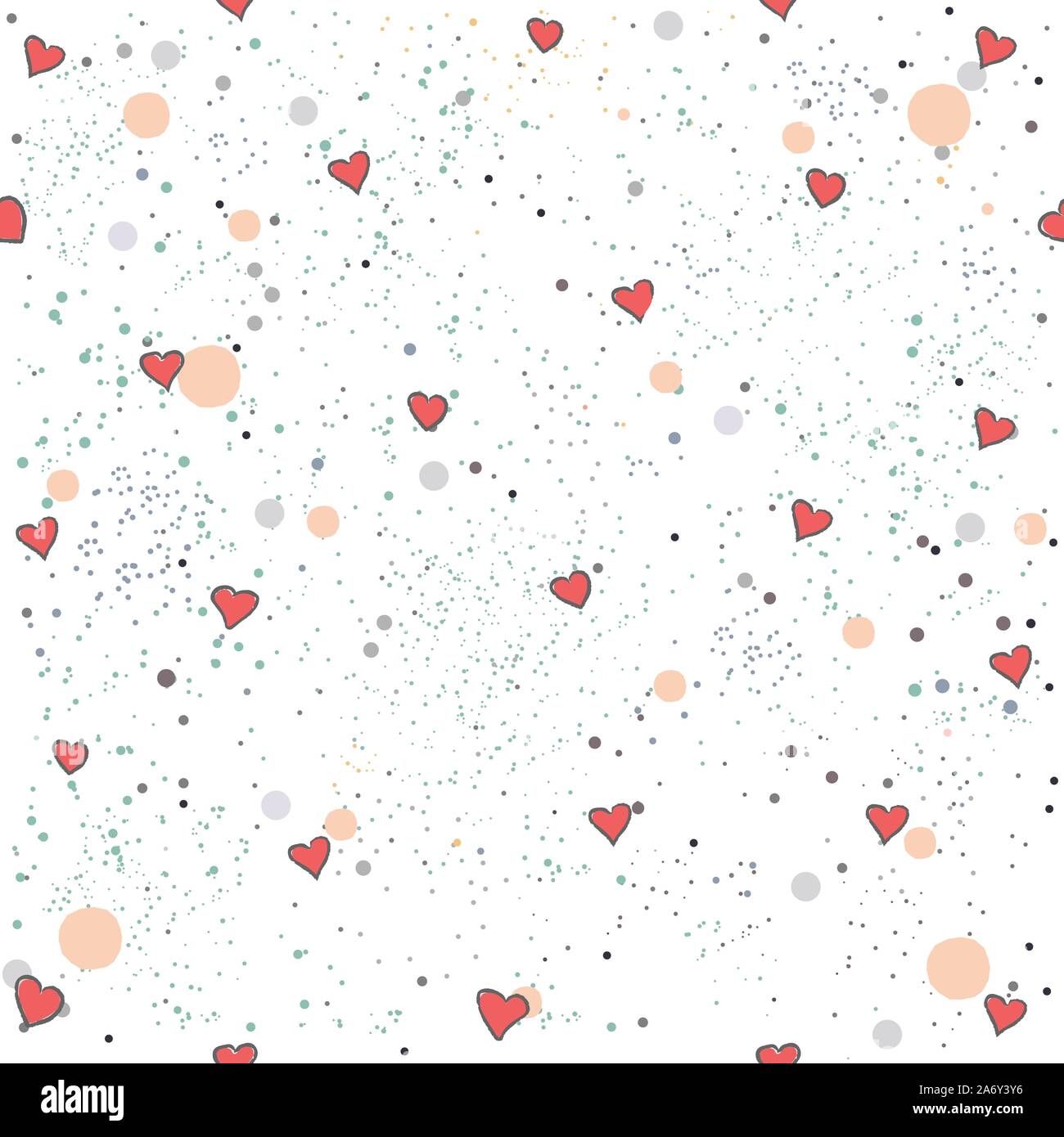 Hand Drawn Heart seamless Pattern. Vector Illustration Stock Vector ...