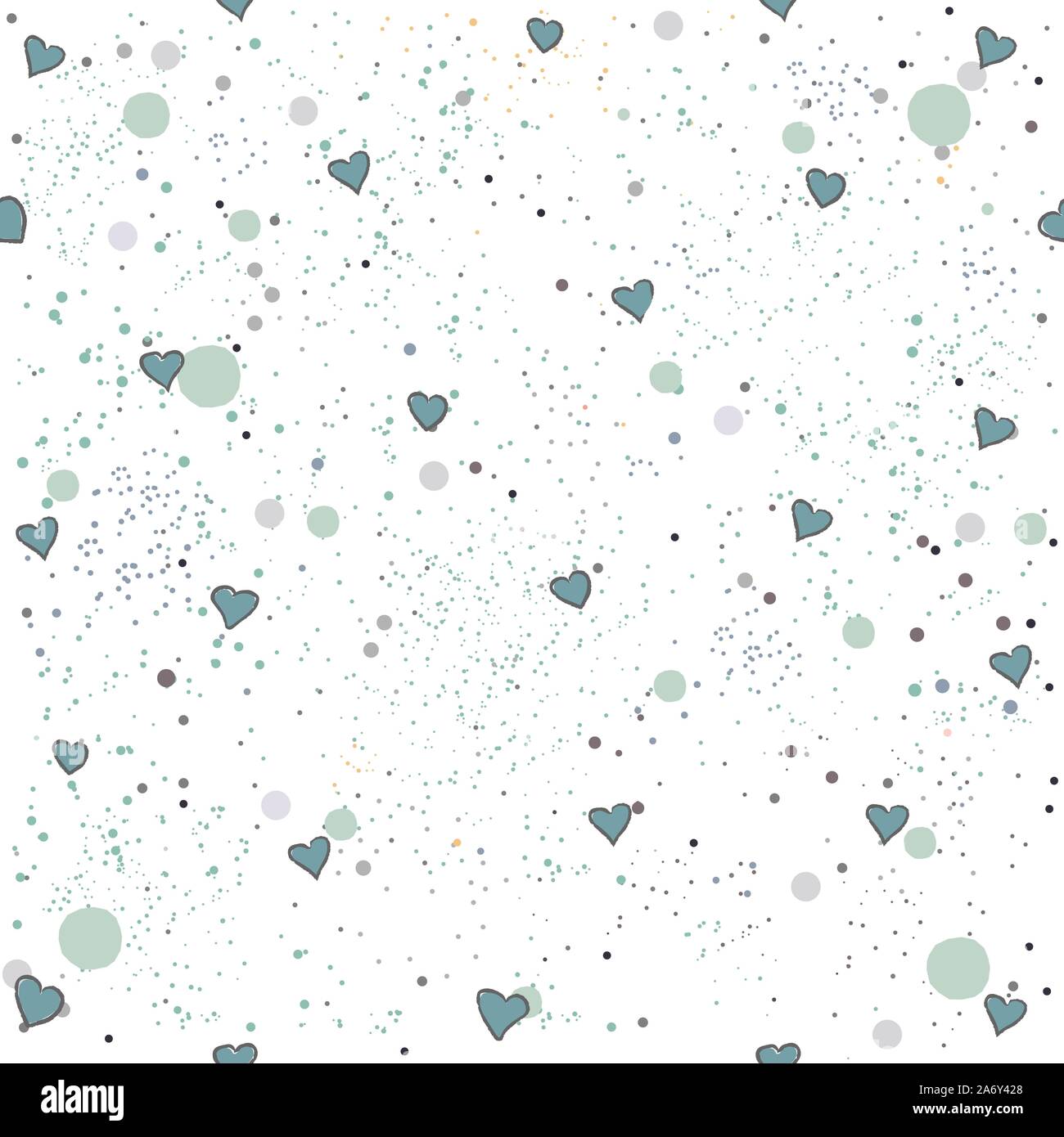 Hand Drawn Heart seamless Pattern. Vector Illustration Stock Vector ...