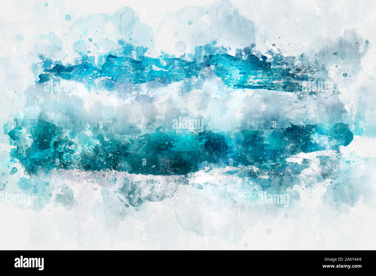 Abstract blue wave ocean watercolor background. Artistic painted background  for design, wallpaper, texture. Modern art. Contemporary art Stock Photo -  Alamy