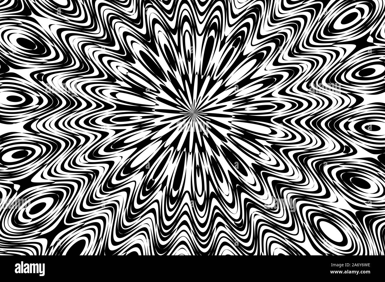 Trippy Black And White Spiral