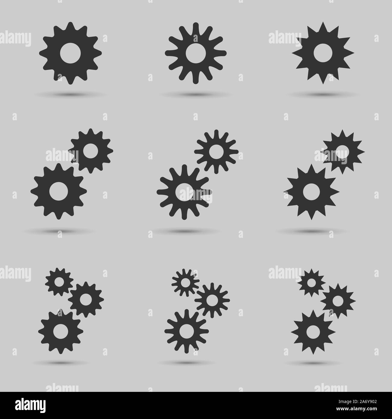Gears. Gear icon set. Teamwork concept. Mechanism symbol, Settings icon ...