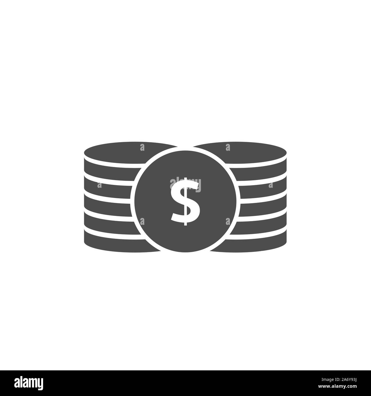 Dollar coins. Money sign icon, Vector illustration Stock Vector Image ...